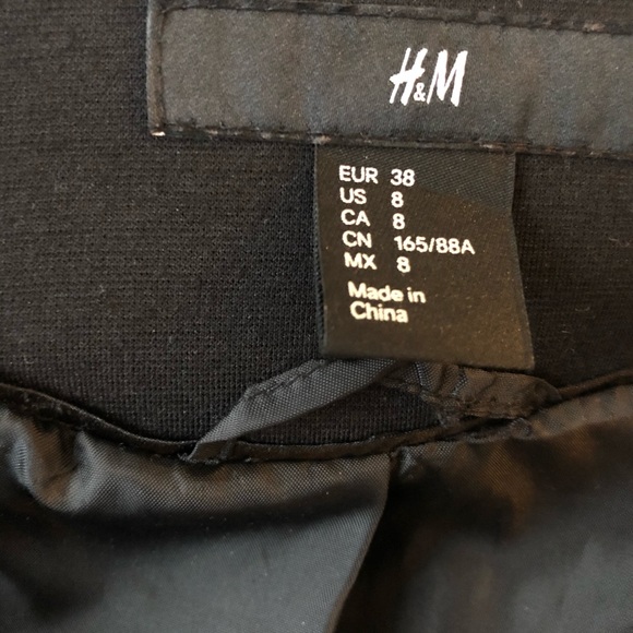 Black fitted blazer jacket with faux leather - Picture 4 of 5